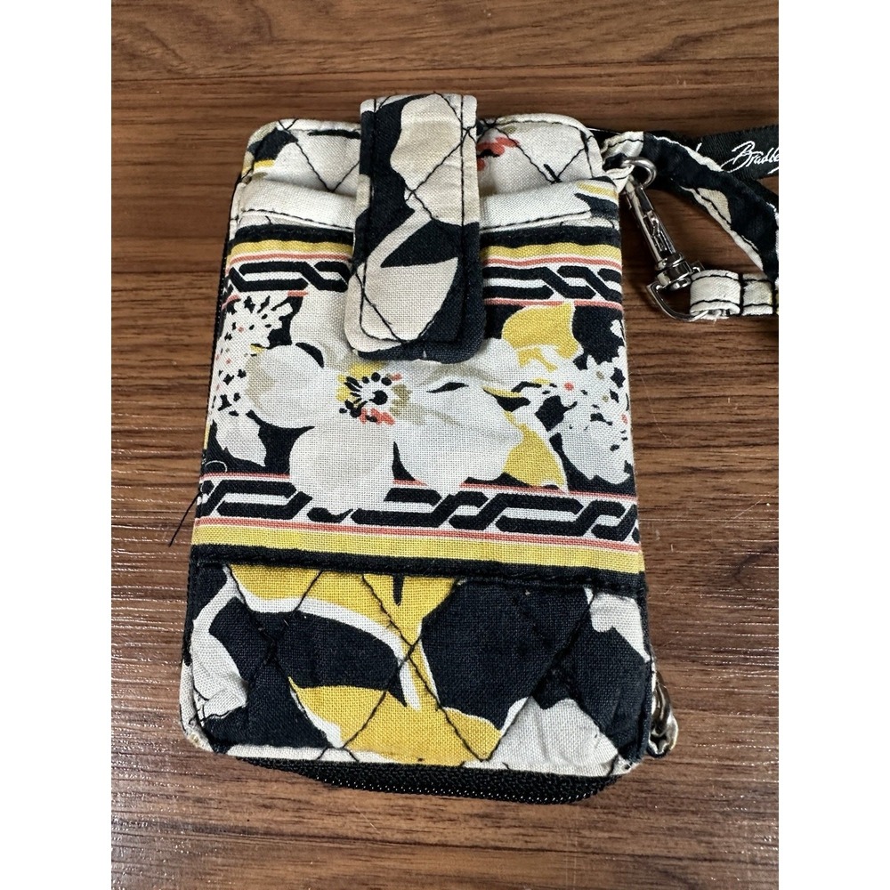 Vera Bradley Dogwood Carry It All Wristlet Yellow/Black/White Floral Pattern